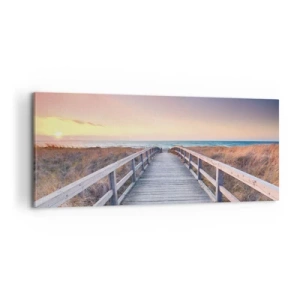 Cuadro sobre lienzo - Impresión de Imagen - Aurora vespertina del Báltico - 100x40 cm