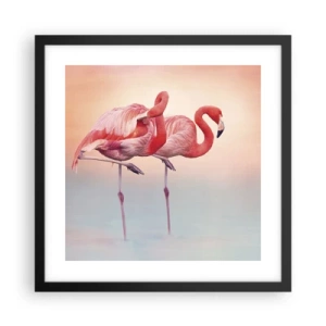 Póster en marco negro - Elegancia bajo el sol de poniente - 40x40 cm