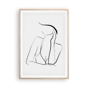 Póster en marco roble claro - En la ola de sueños - 70x100 cm