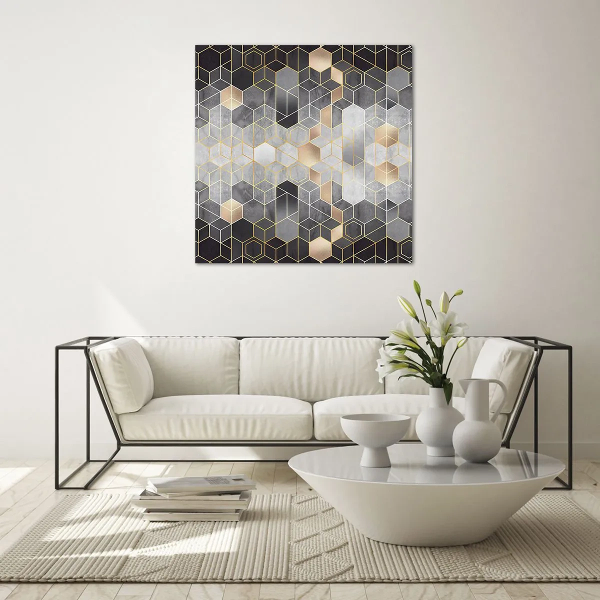 Cuadro sobre vidrio - Impresiones sobre Vidrio - Composición de diamantes - 70x70 cm