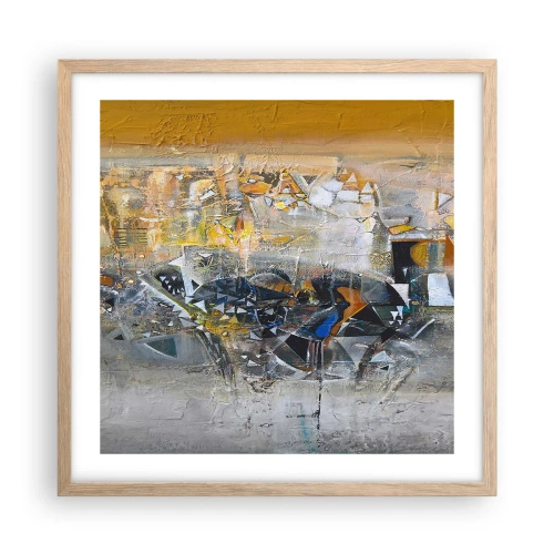 Póster en marco roble claro - Todo se pondrá en su sitio - 50x50 cm