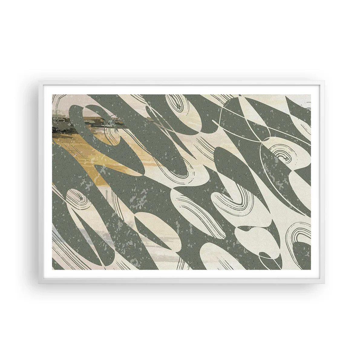 Póster en marco blanco - Abstracción rítmica - 100x70 cm