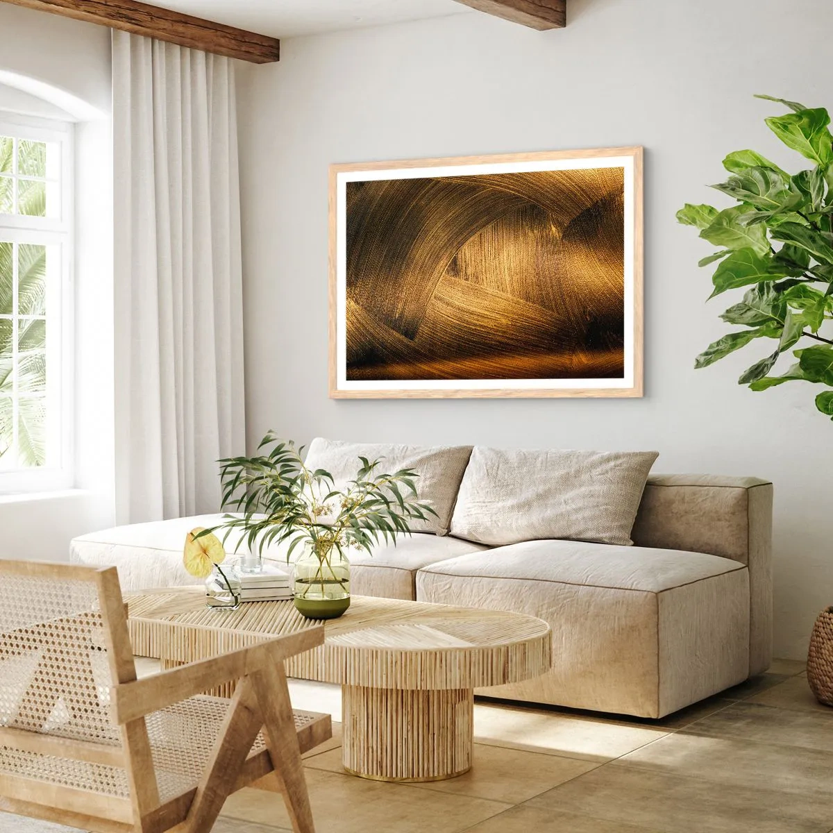 Póster en marco roble claro - En un laberinto de oro - 91x61 cm
