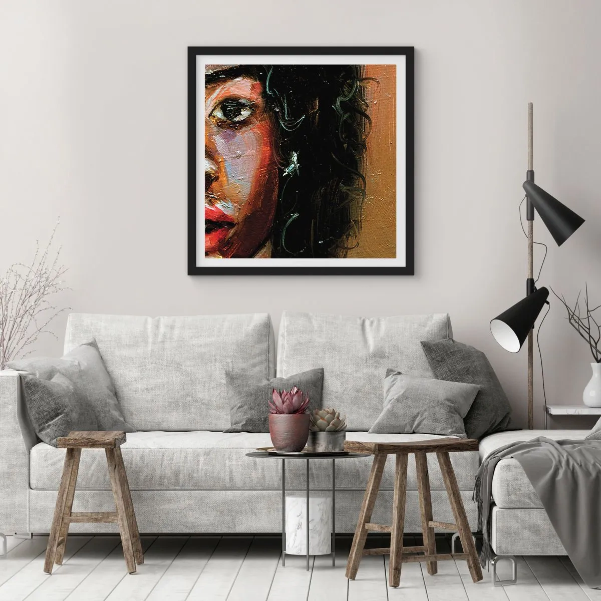 Póster en marco negro - La mitad de mi ser - 30x30 cm