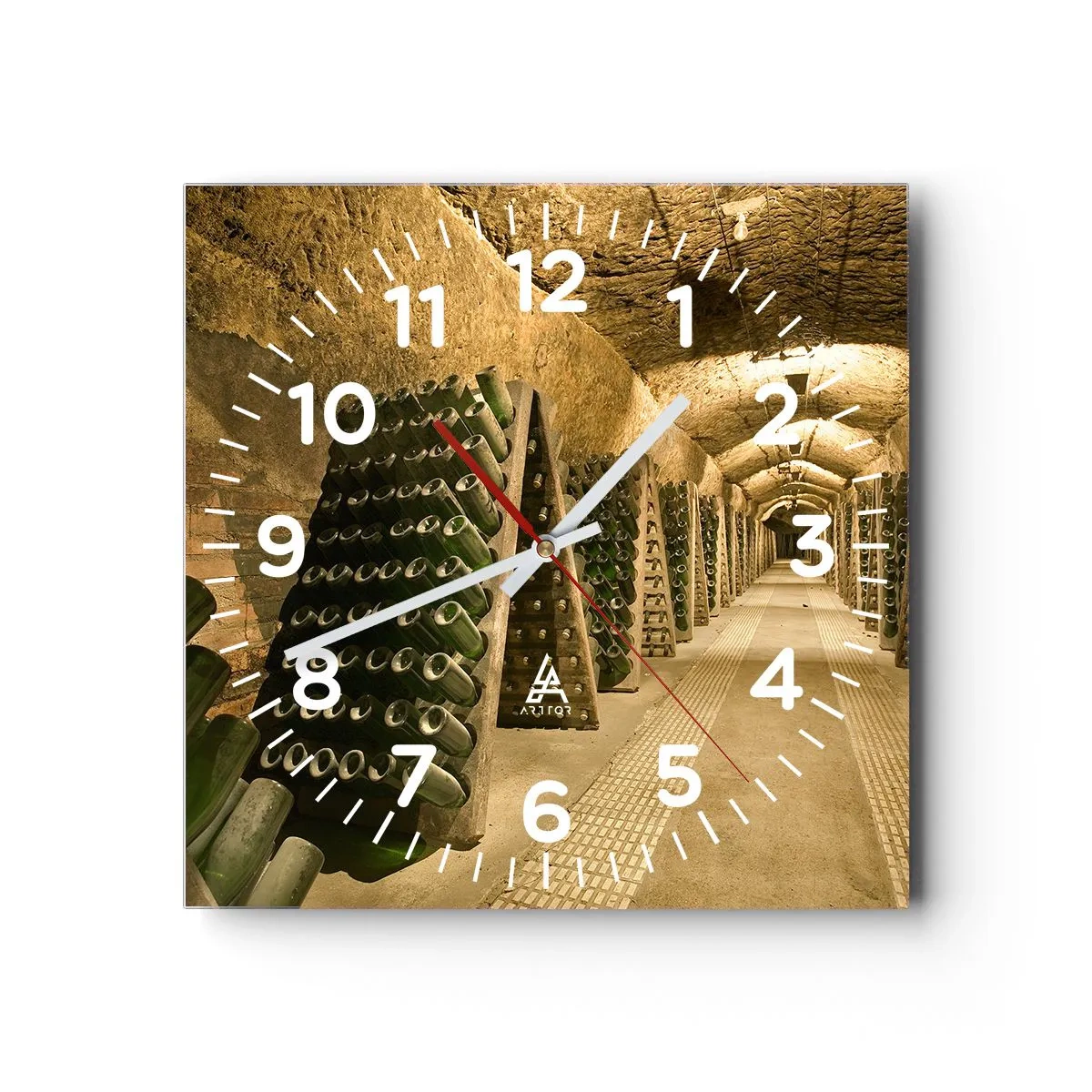 Reloj de pared - Reloj de vidrio - El nacimiento del gusto - 40x40 cm