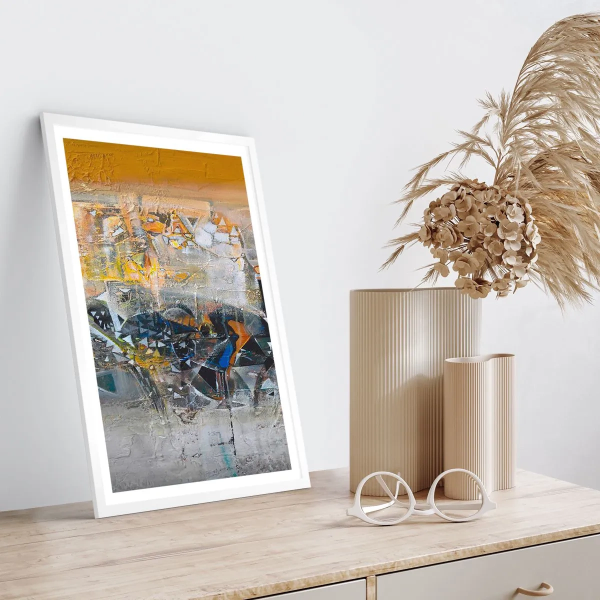 Póster en marco blanco - Todo se pondrá en su sitio - 30x40 cm