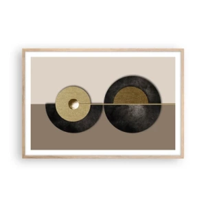 Póster en marco roble claro - Variaciones en torno a un círculo - 91x61 cm