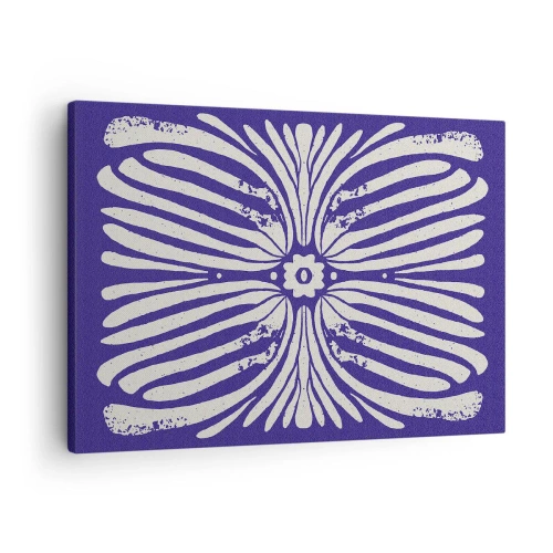 Cuadro sobre lienzo - Impresión de Imagen - Patrón étnico en tonos morados y blancos. - 70x50cm - Inspiraciones étnicas - Decoración de pared moderna para salón y dormitorio ARTTOR