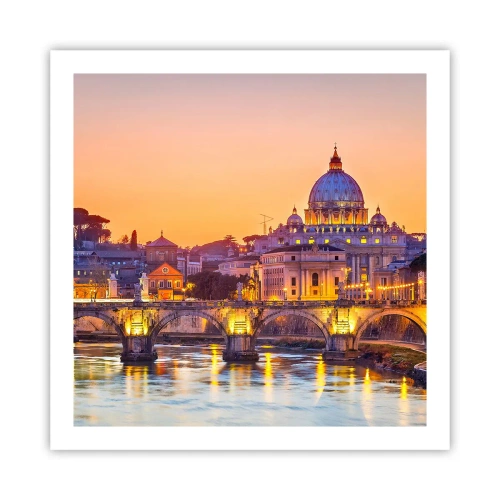 Póster - Crepúsculo sobre la Ciudad Eterna - 60x60 cm