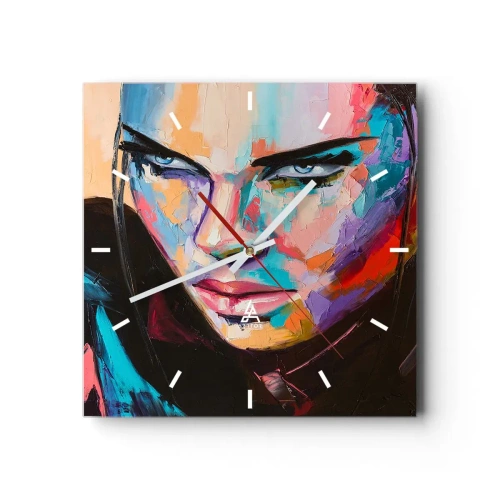 Reloj de pared - Reloj de vidrio - Salvaje de corazón - 40x40 cm