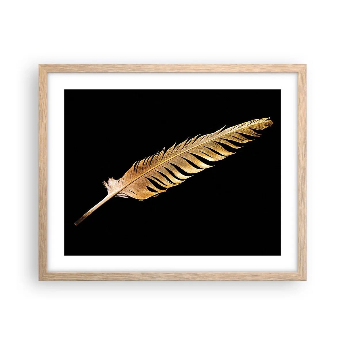 Póster en marco roble claro - Pluma de alta calidad - 50x40 cm