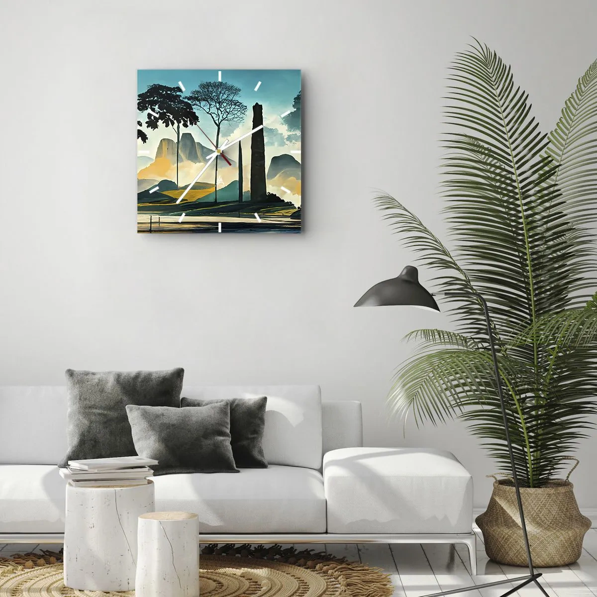 Reloj de pared - Reloj de vidrio - Cada vez a más altitud - 40x40 cm