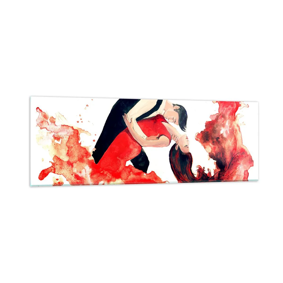 Cuadro sobre vidrio - Impresiones sobre Vidrio - El tango: una ola sensual - 90x30 cm
