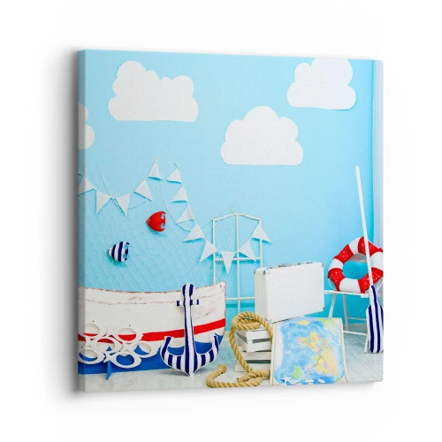 Cuadro sobre lienzo - Impresión de Imagen - El ansia de aventura de un niño - 30x30 cm