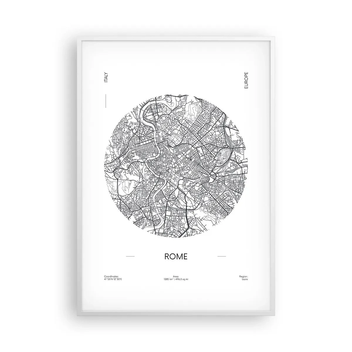 Póster en marco blanco - Anatomía de Roma - 70x100 cm