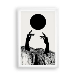 Póster en marco blanco - Composición surrealista: el sol y el resto - 61x91 cm