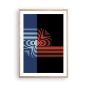 Póster en marco roble claro - En un abrazo geométrico - 50x70 cm