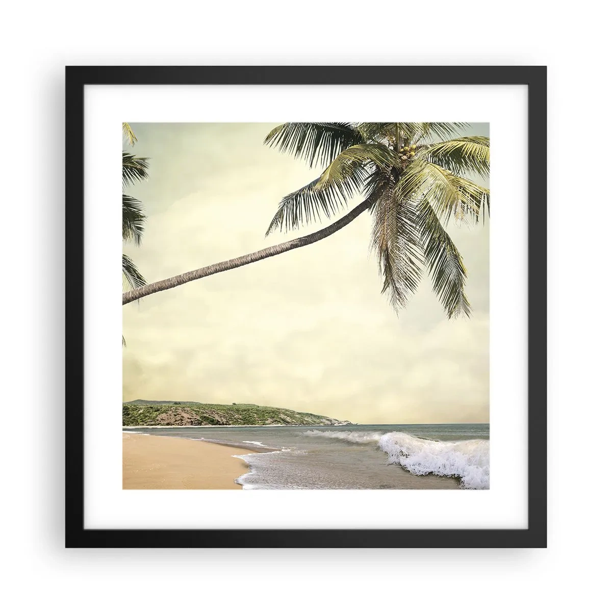 Póster en marco negro - Sueño tropical - 40x40 cm