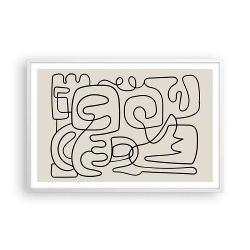 Póster en marco blanco - El camino correcto - 91x61 cm
