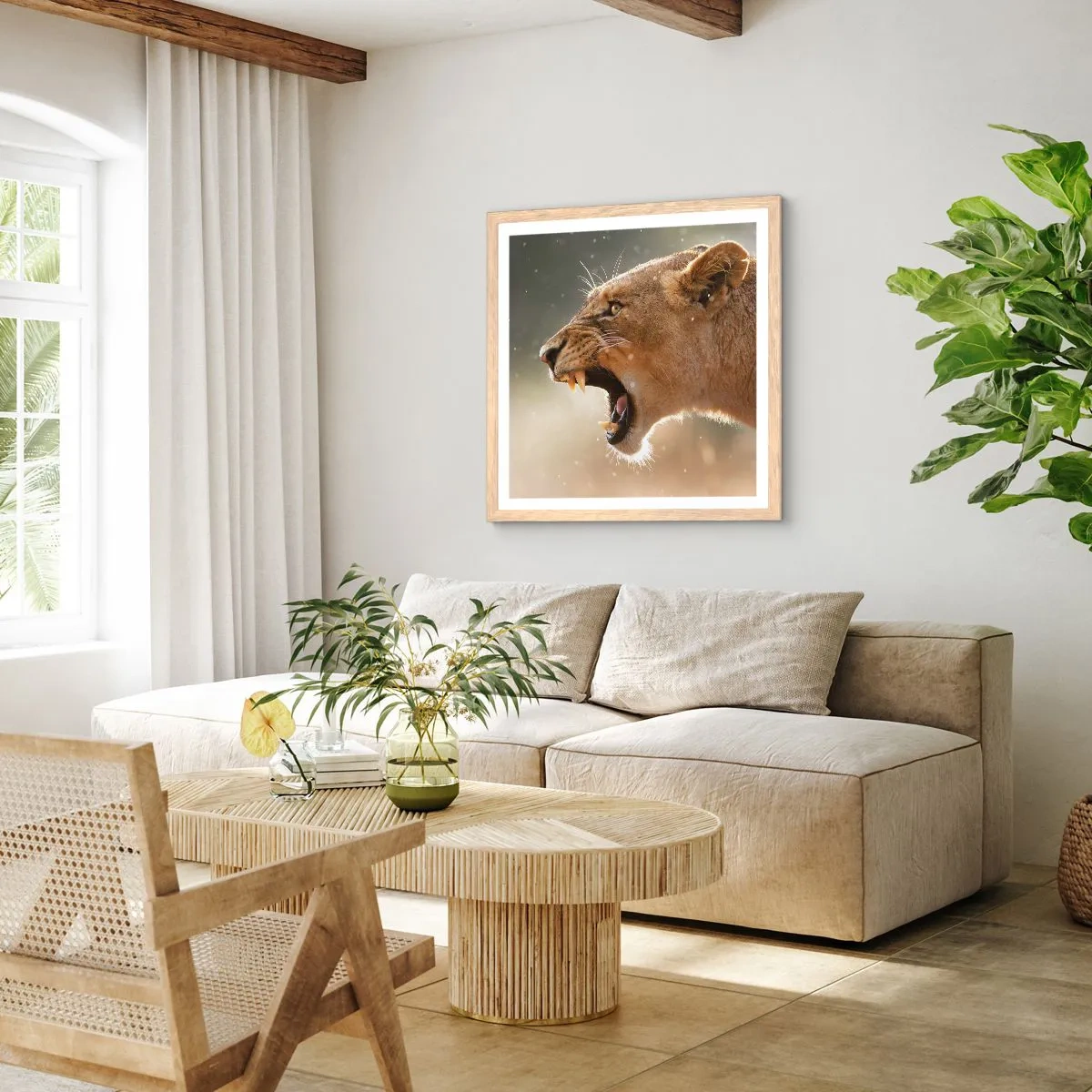 Póster en marco roble claro - Silencio, es mi turno de palabra - 50x50 cm