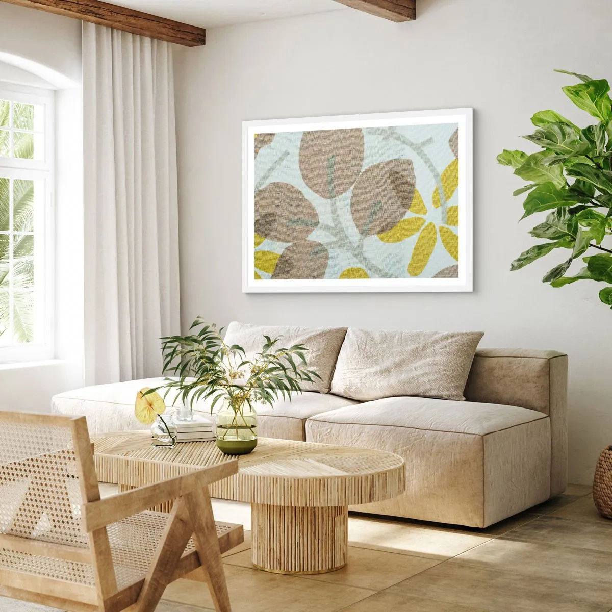 Póster en marco blanco - Composición a pleno sol - 100x70 cm