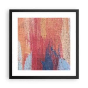 Póster en marco negro - Trazos de arco iris - 40x40 cm