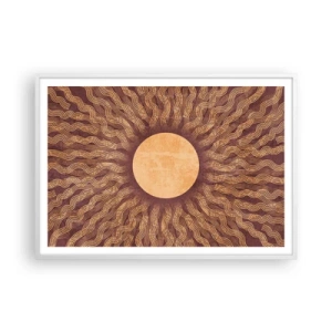 Póster en marco blanco - Icono del sol - 100x70 cm