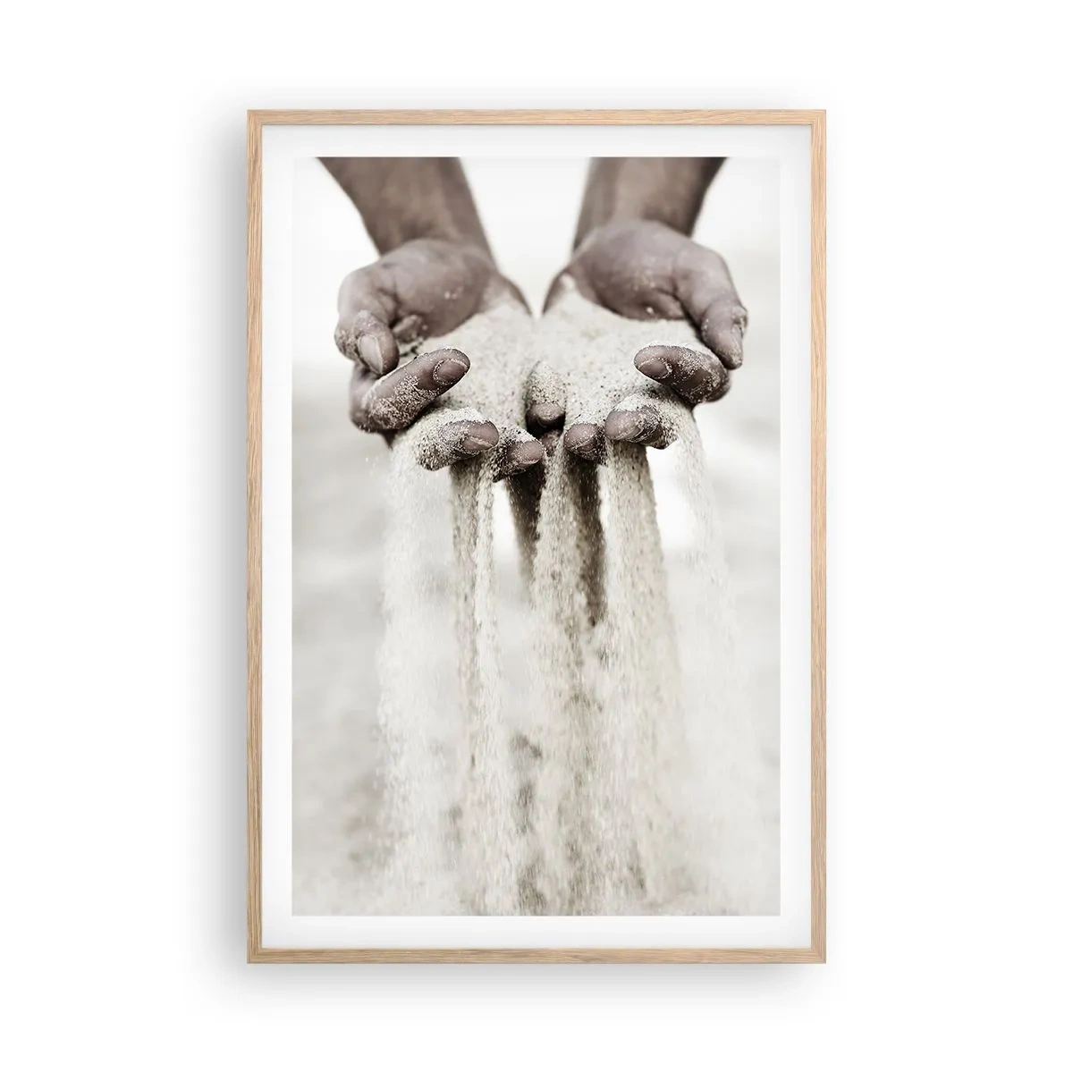 Póster en marco roble claro - Con estas manos... - 61x91 cm