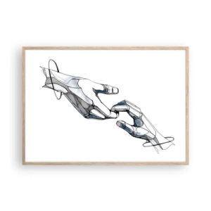 Póster en marco roble claro - Un buen gesto - 100x70 cm