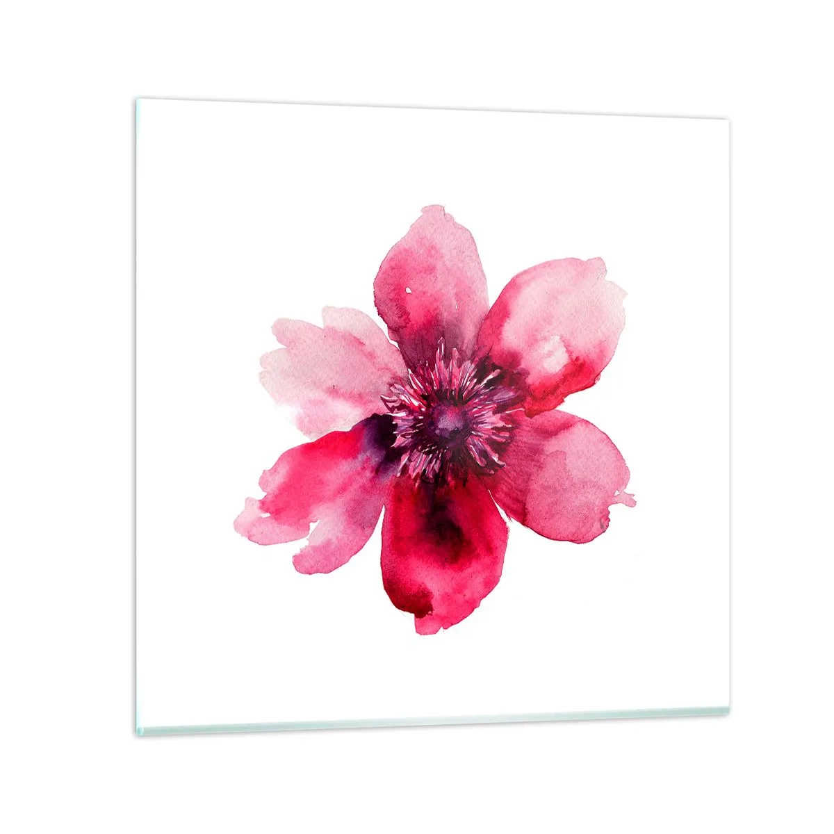 Cuadro sobre vidrio - Impresiones sobre Vidrio - Un beso con aroma a carmín - 50x50 cm