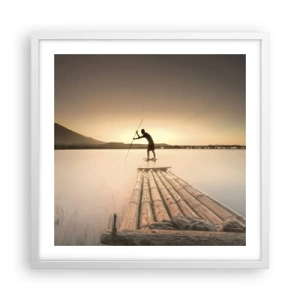 Póster en marco blanco - Antes del descanso - 50x50 cm