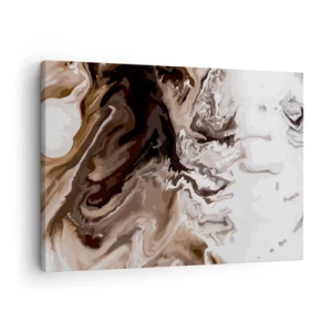 Cuadro sobre lienzo - Impresión de Imagen - Abstracción en tonos marrones con líneas dinámicas. - 70x50cm - Contenencia del color - Decoración de pared moderna para salón y dormitorio ARTTOR