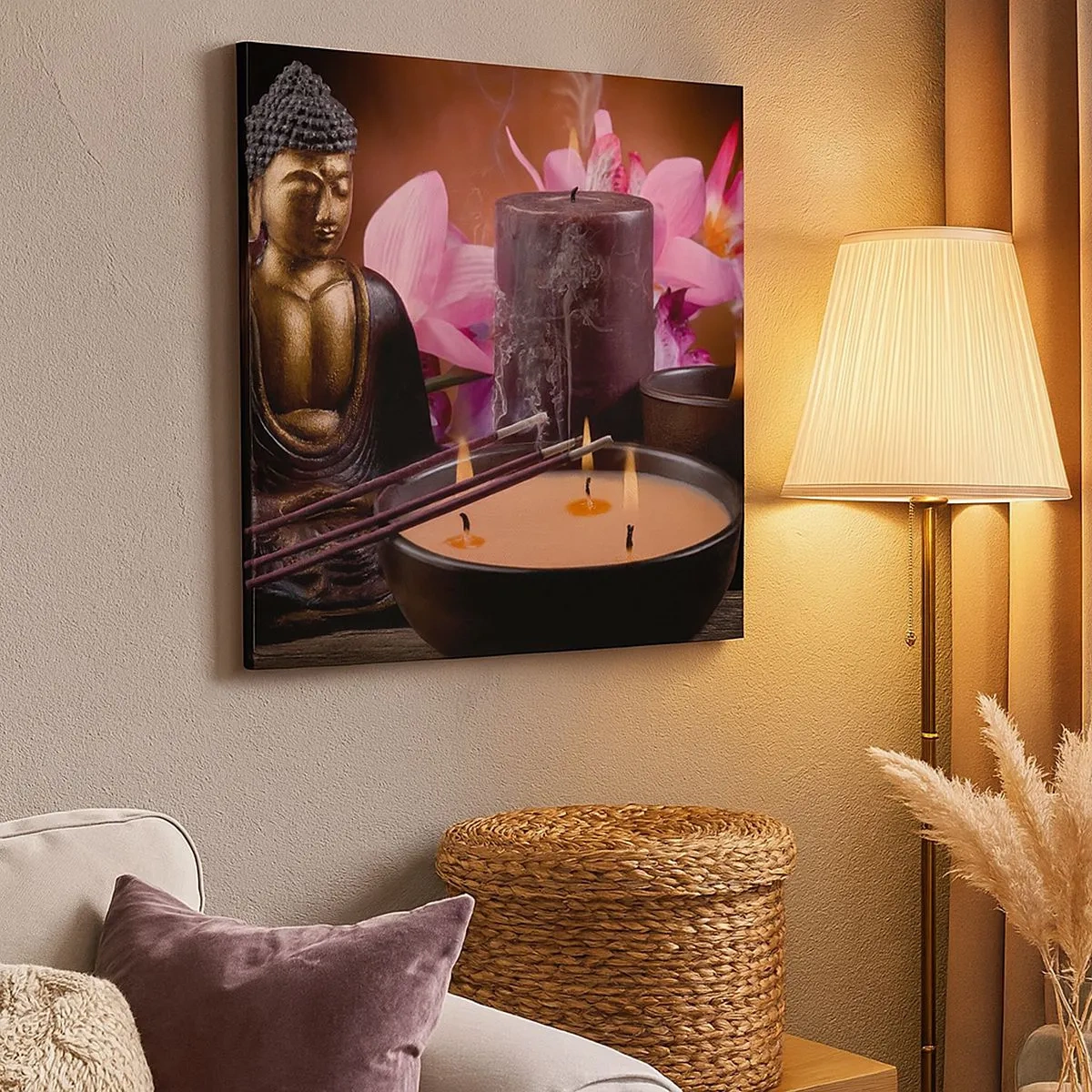 Cuadro sobre lienzo - Impresión de Imagen - Despejar la mente, calmar el cuerpo - 30x30 cm