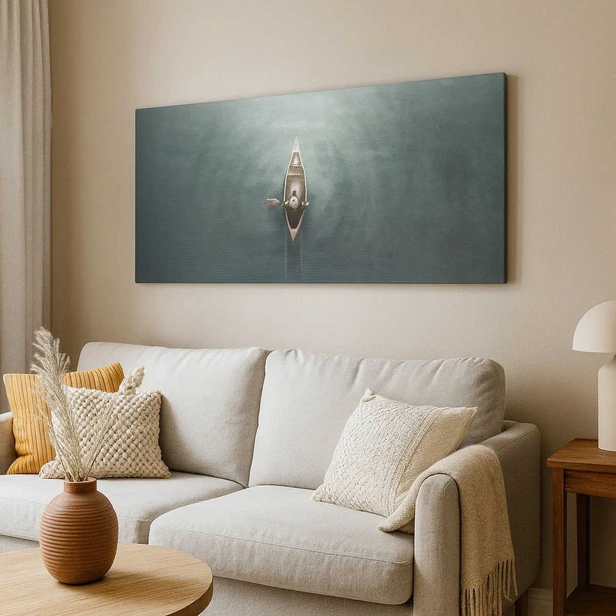 Cuadro sobre lienzo - Impresión de Imagen - A través de un lago iluminado por la luna - 30x30 cm