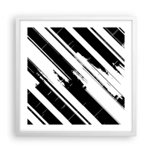 Póster en marco blanco - Composición intensa y dinámica - 50x50 cm
