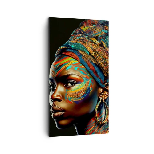 Cuadro sobre lienzo - Impresión de Imagen - Reina africana - 45x80 cm