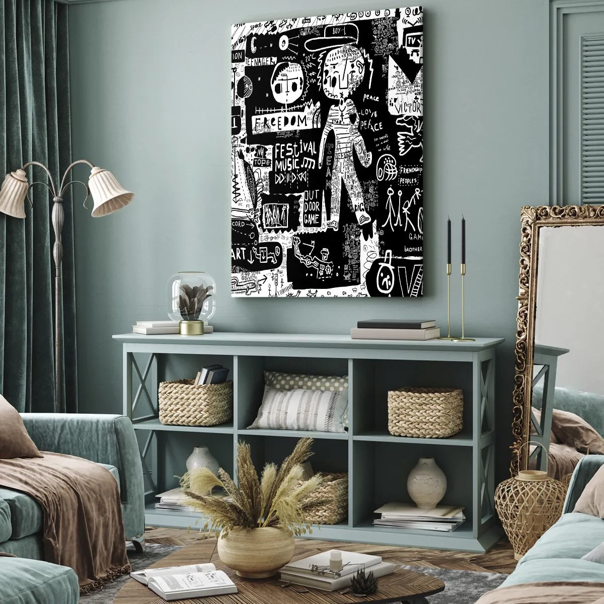 Cuadro sobre lienzo - Impresión de Imagen - La juventud espiritual de la ley y la alegría - 45x80 cm