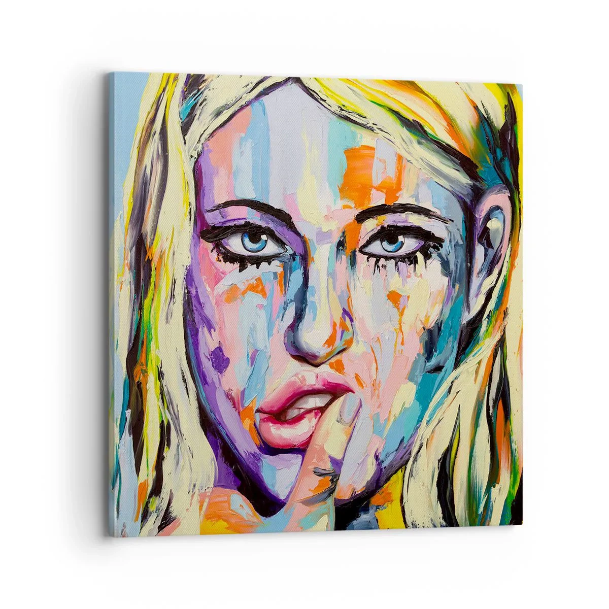 Cuadro sobre lienzo - Impresión de Imagen - Mírala a los ojos - 70x70 cm