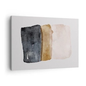 Cuadro sobre lienzo - Impresión de Imagen - Una composición minimalista de tres rectángulos en tonos tierra. - 70x50cm - Una composición de colores tierra - Decoración de pared moderna para salón y dormitorio ARTTOR