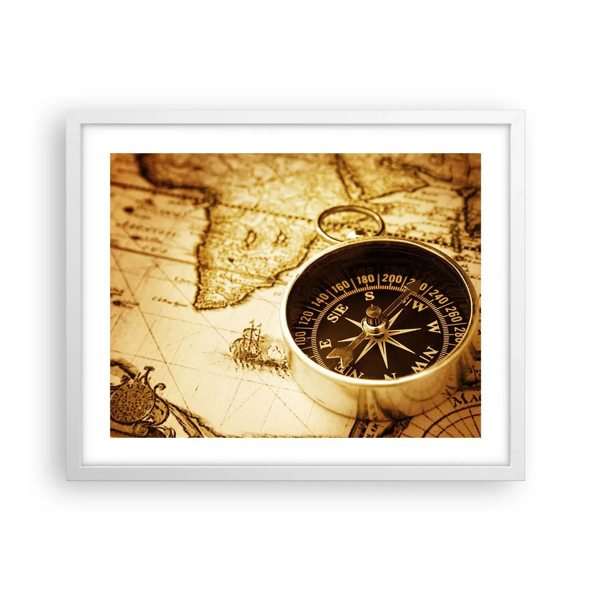 Póster en marco blanco - ¿Este u Oeste? - 50x40 cm