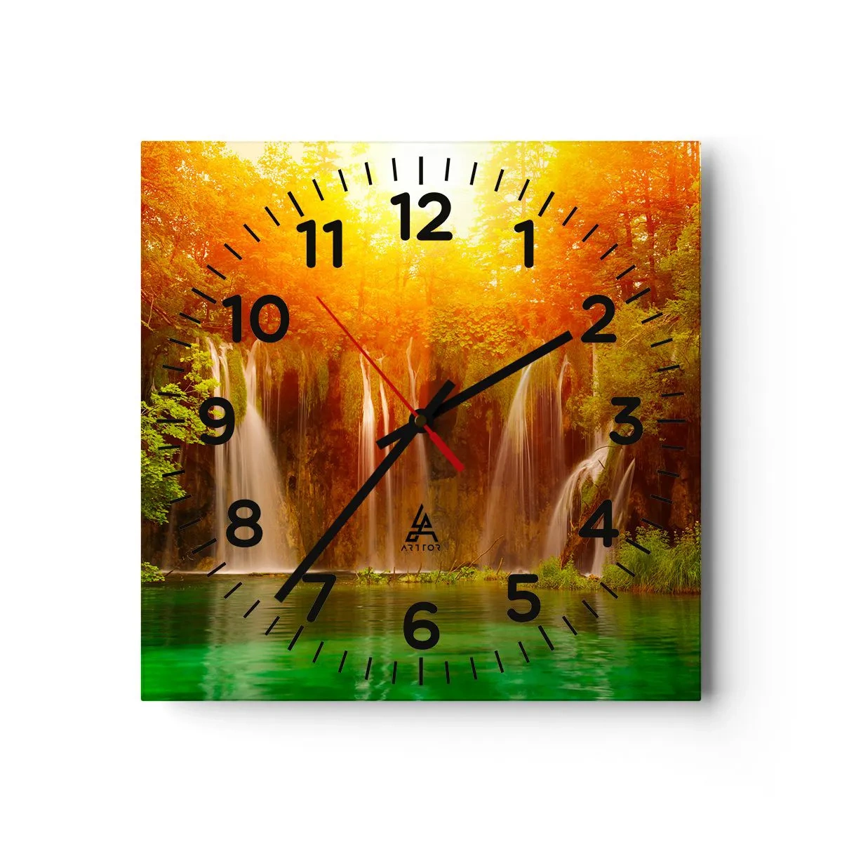Reloj de pared - Reloj de vidrio - Sol y sombra - 30x30 cm