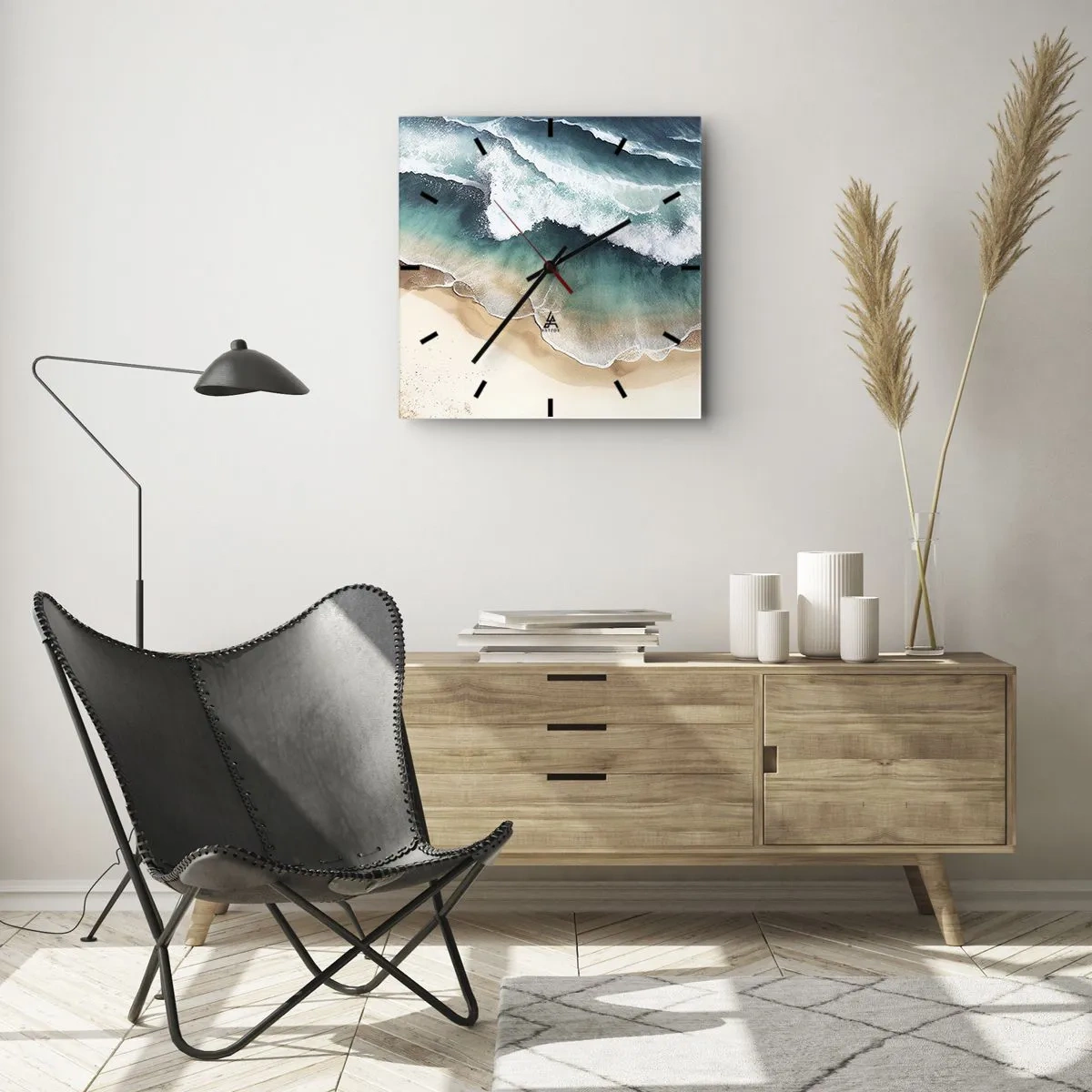 Reloj de pared - Reloj de vidrio - Un encuentro eterno - 40x40 cm