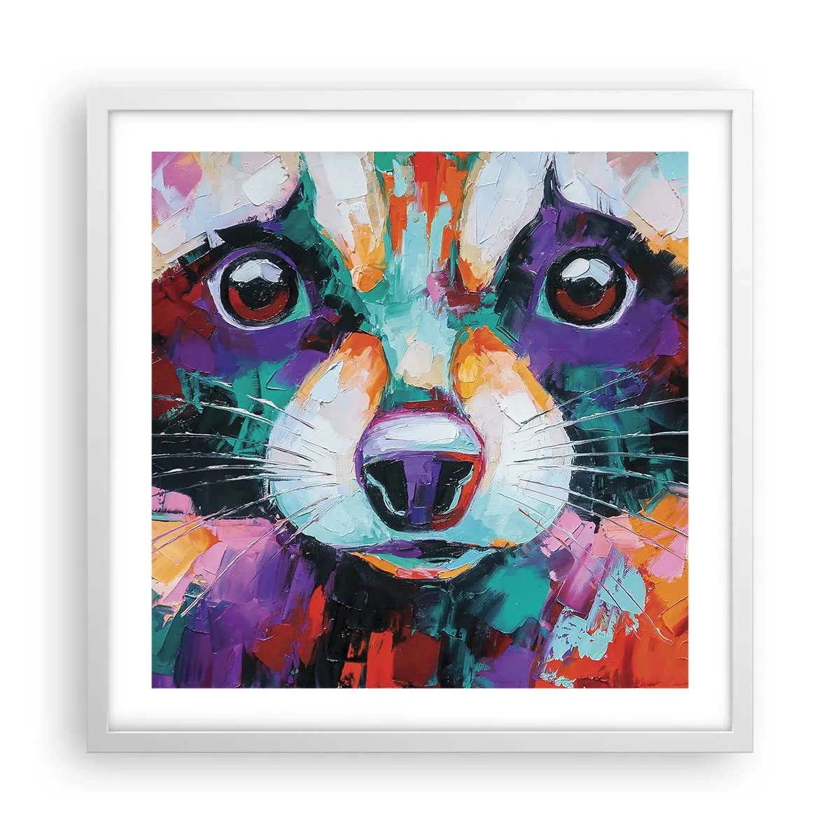 Póster en marco blanco - Solo buenas emociones - 50x50 cm