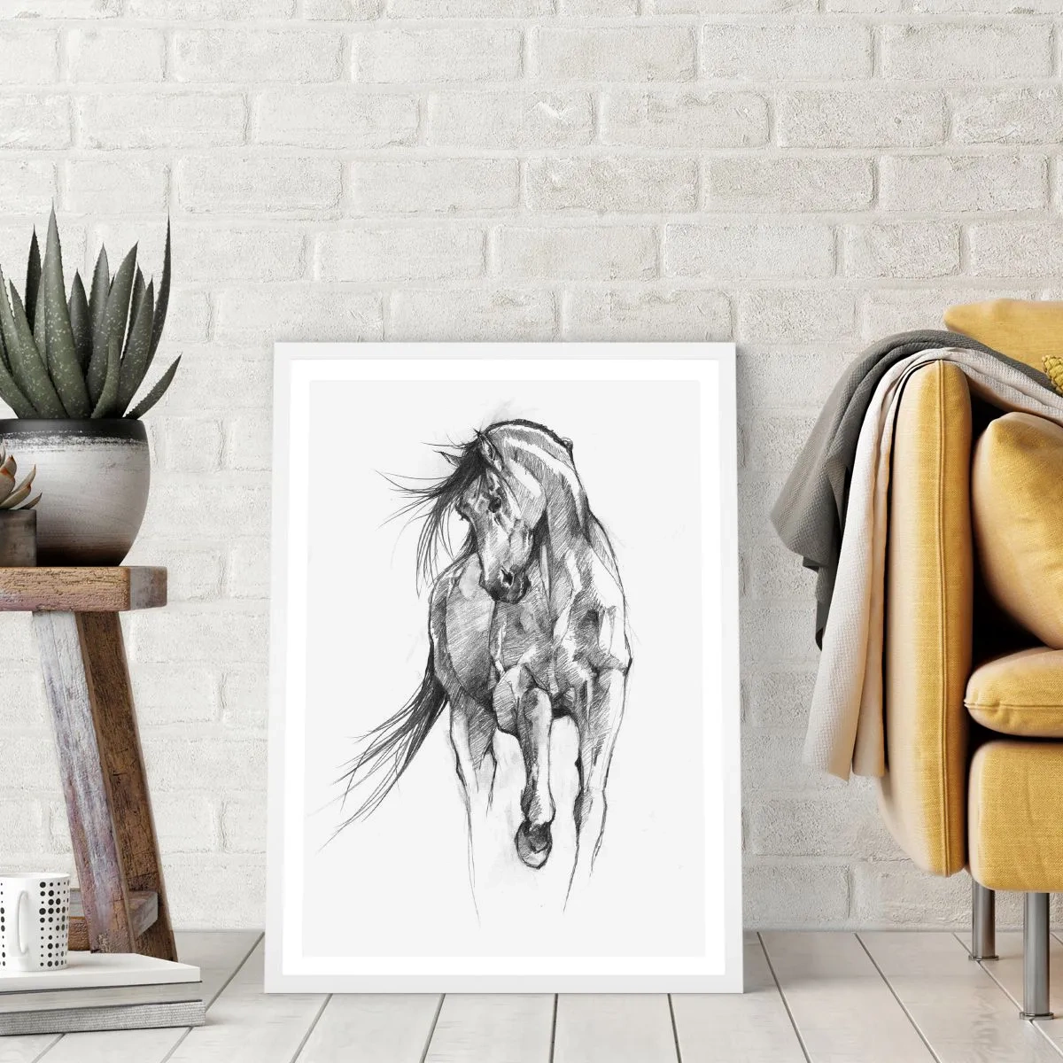 Póster en marco blanco - En un elegante trote - 70x100 cm