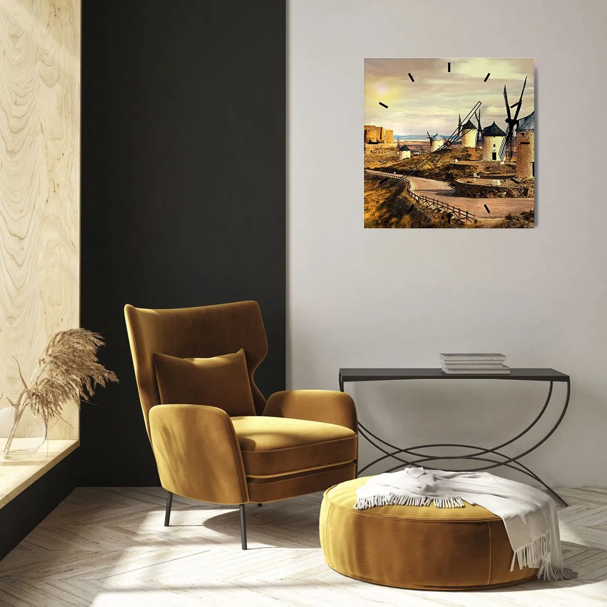 Reloj de pared - Reloj de vidrio - Don Quijote los vio - 40x40 cm