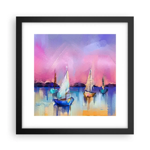 Póster en marco negro - Dirección alta mar - 30x30 cm