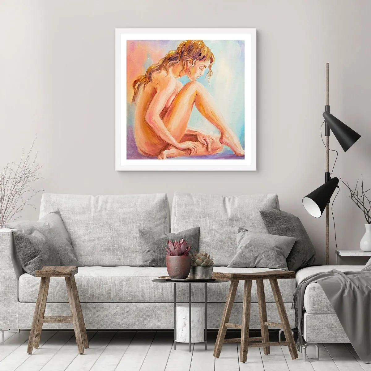 Póster en marco blanco - Acto de juventud - 30x30 cm