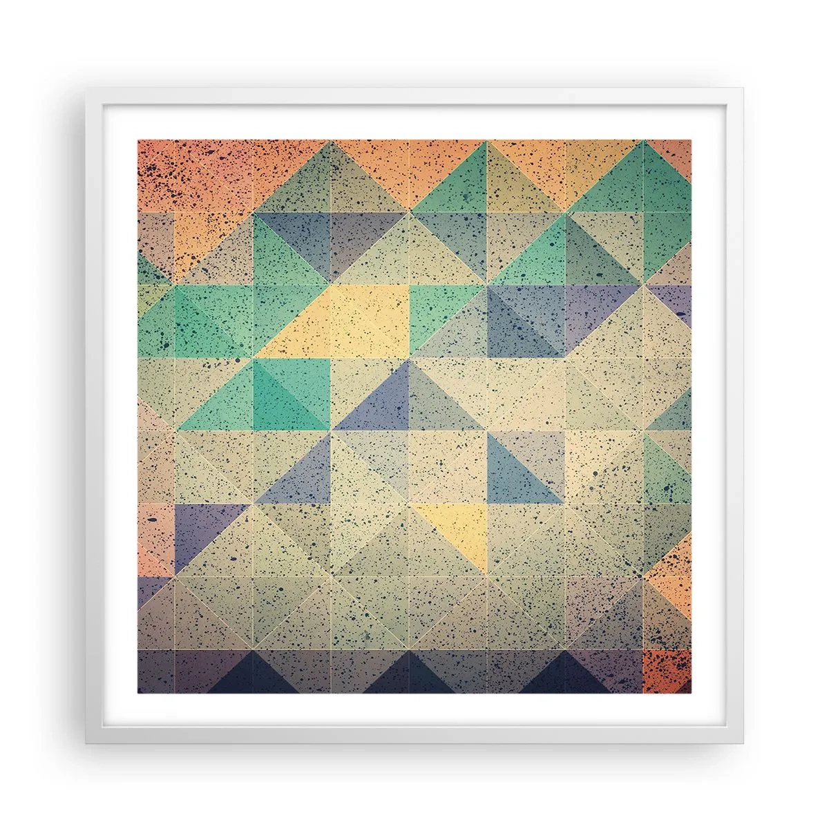 Póster en marco blanco - República de los triángulos - 60x60 cm
