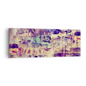 Cuadro sobre lienzo - Impresión de Imagen - Collage abstracto colorido con texto y gráficos. - 140x50cm - Y eso es todo lo que quedará - Decoración de pared moderna para salón y dormitorio ARTTOR