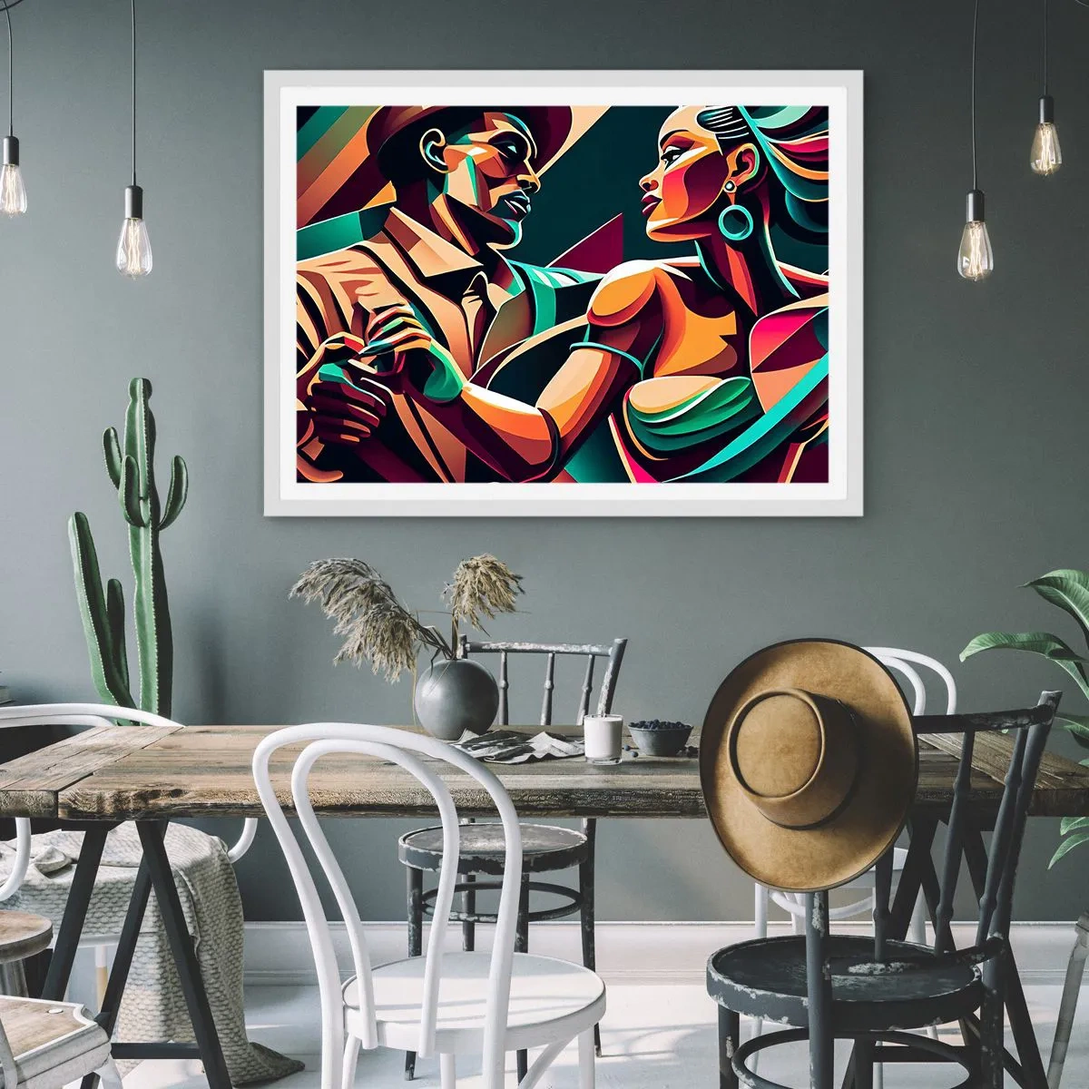 Póster en marco blanco - Al ritmo del corazón - 100x70 cm